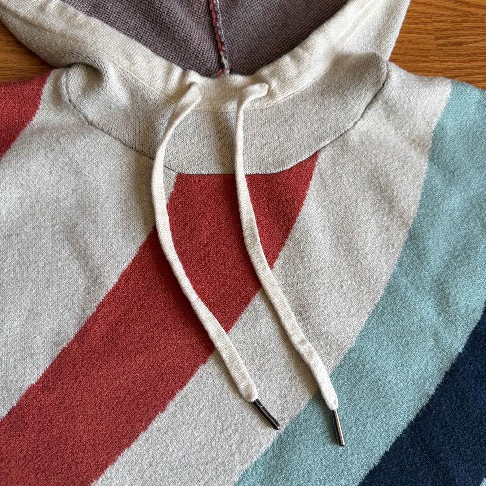 Cynthia Rowley Active Knit Hoodie in Cream and Rust